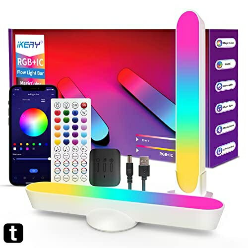 IKERY MagicColorスマートライトバー USB給電式 テレビバックライト APP制御 テーブルランプ ナイトライト 音声同期ゲーミングライト デスクトップ雰囲気ライト tvバックライト イルミネーション クリスマス飾り パーティ