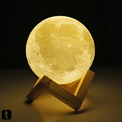 zmart 3Dプリント ムーンランプ 15cm 充電式 2色 タッチスイッチ ベッドルーム 書棚 ナイトライト インテリア 2色変更 常夜灯 家の装飾 クリエイティブギフト 15 cm 3d Printing Moon Lamp Rech
