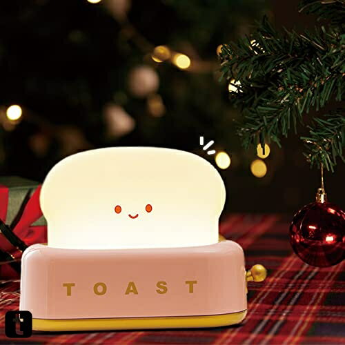 トーストナイトライトテーブルランプ常夜灯 LEDナイトライト 可愛いランプ 暖かい光 授乳ライト USB充電式 ベッドサイドランプ 間接照明 女の子男の子のプレゼント雰囲気作り 子供 贈り物レッド