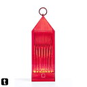 Kartell(カルテル) LEDライト / テーブルランプ 『Lantern(ランタン)』レッド 4時間満充電タイプ 電源アダプター・100V用コンセントプラグ・USB接続コード1m付き W9.5/D9.5/H30cm(充電用下台含む)