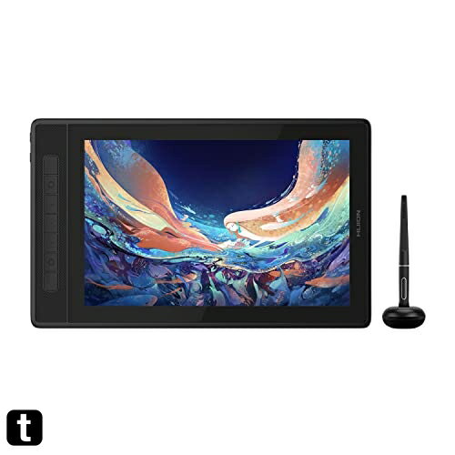 HUION 液タブ Kamvas Pro13 (2.5K) QHD+ 液晶ペンタブレット 16:10 広色域 新改良ペンPW517 8192レベル筆圧感度 傾き検知 スマホで使える フルラミネーション 視差無し 左利き お絵かきタブレット