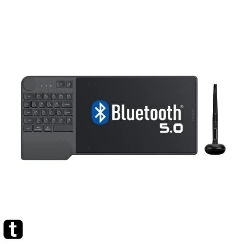 HUION ペンタブレット 板タブ 8.9 x 5.6インチ ワイヤレス Bluetooth対応 左手キーとダイヤル 効率的にお絵描き Windows Mac Android Chromebookに対応 iPhoneやiPadのIbis p