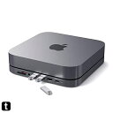 Satechi USB-C アルミニウム スタンド & ハブ (スペースグレイ) (2018/2020 Mac Mini対応) USB-C データポート、 Micro/SDカードリーダー、 USB 3.0、 ヘッドホンジャック
