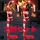 OSUDRY クリスマス 飾り ライト ソーラー ライト キャンディケーン型 クリスマス イルミネーション 屋外 クリスマス led 防水 自動点灯 消灯 かわいい パーティー 新年 庭飾り サンタさん付き（2個セット）