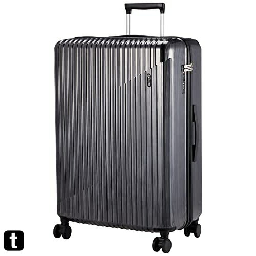 [エース] スーツケース キャリーケース キャリーバッグ 大型 大容量 lサイズ 7~10泊 85L 4.4kg クレスタ2 No.06941 ブラックヘアライン
