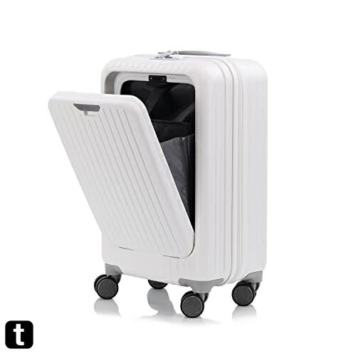 Pref-Inno スーツケース 小型 フロントオープン 機内持込 キャリーケース 静音 超軽量 ビジネス キャリーバッグ 出張 ファスナー式 オシャレ かわいい 機内持ち込み