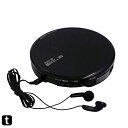 WINTECH 音飛び防止機能搭載ポータブルCDプレーヤー ブラック イヤホン付属 乾電池対応 PCD-32