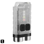 VORTEX V3-WHITE ボルテックス EDC 懐中電灯 赤色 UV 青色光 緊急信号 蛍光灯 強力な 900lm 充電式 ミニポケット LED キーチェーン 懐中電灯 10 モード USB タイプ C IP65 防水 マグネットエン