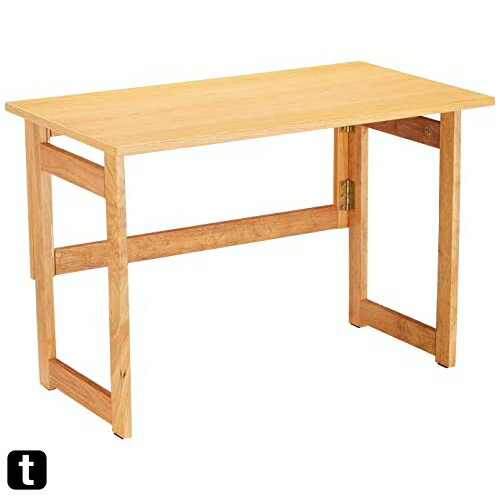 天然木折りたたみテーブル 収納可能 組み立て不要 完成品 (高さ55cm、 ナチュラル)