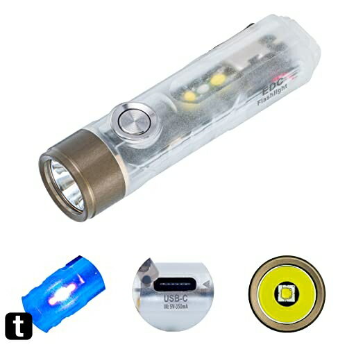 Rovyvon Aurora A7x7075新しいキーホルダー懐中電灯650lumensTiny Bright Flashlight USB充電式強力なミニ懐中電灯、キャンプ、ウォーキングドッグ、ナイトランニング用