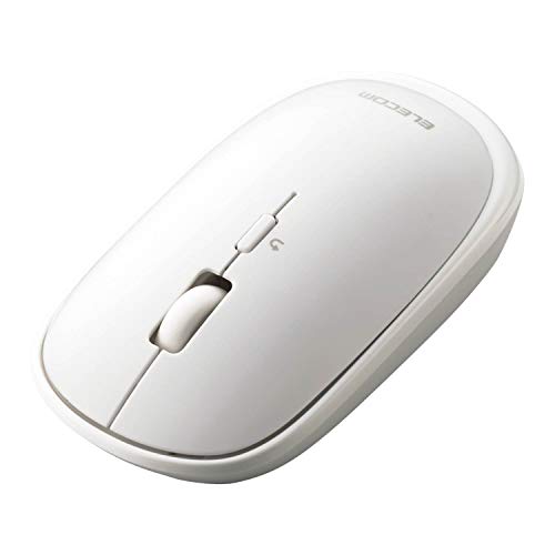 エレコム ワイヤレスマウス Bluetooth Slint M-TM10BBWH 薄型 静音 4ボタン プレゼンモード機能付 ポーチ付 Windows Mac Android iOS iPadOS 対応 ホワイト