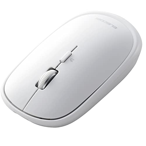 エレコム マウス Bluetooth ワイヤレスマウス Slint 静音 薄型モバイル 4ボタン 充電式 マルチペアリング 3台接続可能 ホワイト M-TM15BBWH Mサイズ