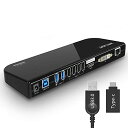 WAVLINK USB3.0 ドッキングステーション横置き Windows/Mac対応 デュアルモニター 2K@60 HDMI DVI VGA (DVI to ...