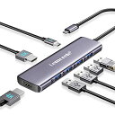 USB C HUB HDMI*2 USB C ハブ アダプタ 7-in-1 Lemorele HDMI*2 4K@60Hz 4K@30Hz HDMI マルチポー...