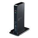 サンワサプライ USB3.1ドッキングステーション(USB2.0×2ポート/USB3.1×2ポート/Type-C×1ポート/RJ-45/ヘッドホン・マイクジャッ...