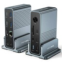 USB C ドッキングステーション 15-in-1、最大3画面、100W PD 充電、2 * 4K HDMI、1* DP 4K@60Hz、2USB 3.1、3U...
