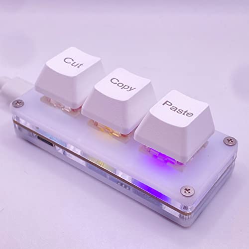 BTXETUEL ミニ 3キーカット コピーペースト キーボード Ctrl X C V ショートカット 片手キーボード RGB マクロパッド ゲーミング メカニカル キーボード OSUキーパッド プログラマブル キーボード 仕事やゲーム用