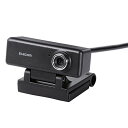 エレコム WEBカメラ UCAM-C520FEBK 200万画素 HD 720p 高精細ガラスレンズ マイク内蔵 片耳イヤホン付 ケーブル長1.5m ブラック(2)