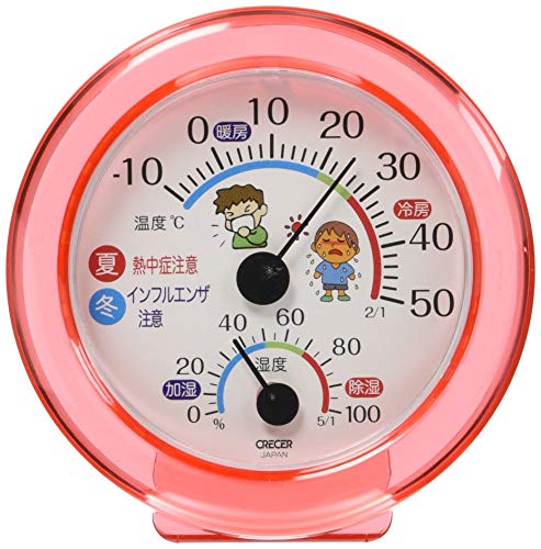 クレセル アナログ温湿度計 アナログ計 健康管理温度計・湿度計 ピンク TR-103-P