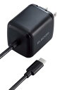 エレコム 充電器 Type-C 65W USB PD対応 USB-C ケーブル一体型 2m 折りたたみ式プラグ PSE認証 iPhone 15 / Macboo...