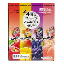 雪国アグリ 4種のフルーツ こんにゃくゼリー 80個入り 詰め合わせ グレープ ピーチ アップル マンゴー まとめ買い 1600g(約80個)
