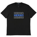 HERNO ヘルノ コンパクトジャージ ロゴ刺繍・プリント ショートスリーブ Tシャツ JG000195U-52000 BLACK