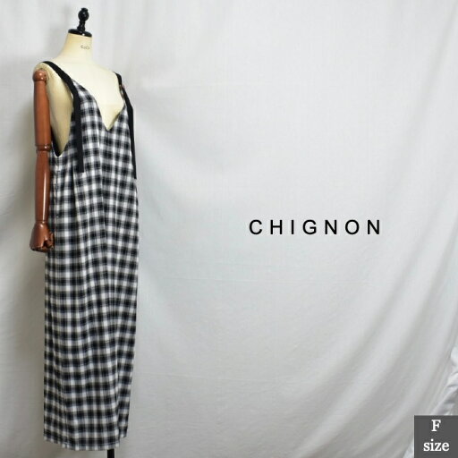 CHIGNON シニヨン 3651-010KK チェックVネック サロペットワンピ!中国製 サイズF colブラック 072502213014 col04 CHIGNON シニヨン 3651-010KK チェックVネック サロペットワンピ!中国製 サイズF colブラック 072502213014 col04