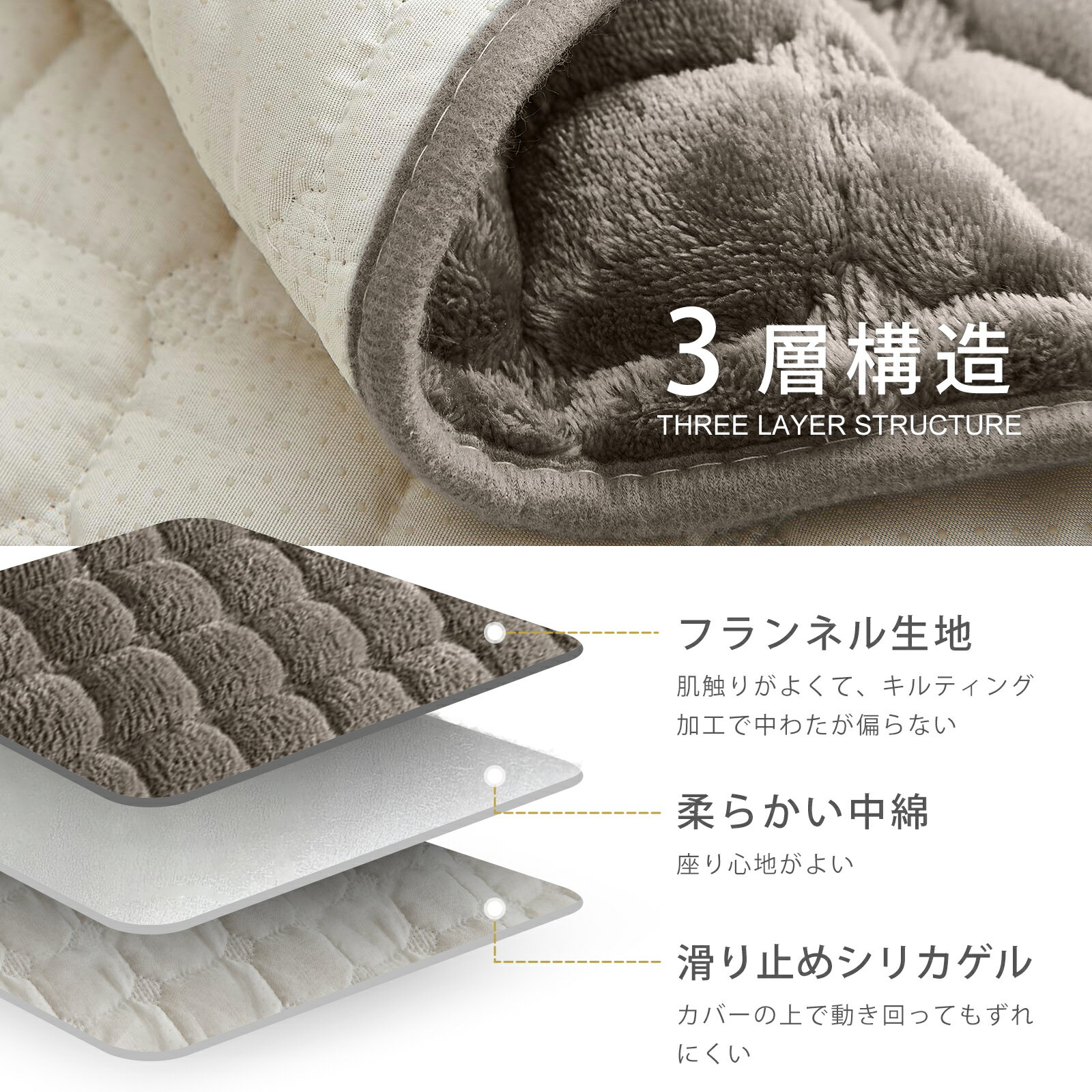 ソファーカバー フランネル 3層 冬 2人掛け...の紹介画像2