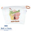 【正規品】ボールアンドチェーン ポーチ エコバッグ ball&chain pouch HAWAII ハワイ WHITE ホワイト ショッピングバッグ 刺繍 ball and chain