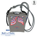 【正規品】ボールアンドチェーン エコバッグ ball&chain ミニショルダー SAN HIDEAKI MIHARA サンヒデアキミハラ スカーフ リボン グレー Sサイズ 刺繍 斜め掛け ショッピングバッグ トートバッグ 刺繍 ball and chain