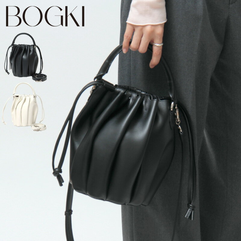 BOGKI ボクギ バッグ 巾着バッグ トップハンドルバッグ 2way ショルダーバッグ 斜めがけ 本革 SEONWA TOP HANDLE BAG S26TB01 ★
