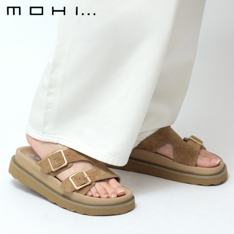 Rakuten - 【正規品】MOHI モヒ サンダル ダブルベルト フラット スエード 本革 レディース 1902490 ★