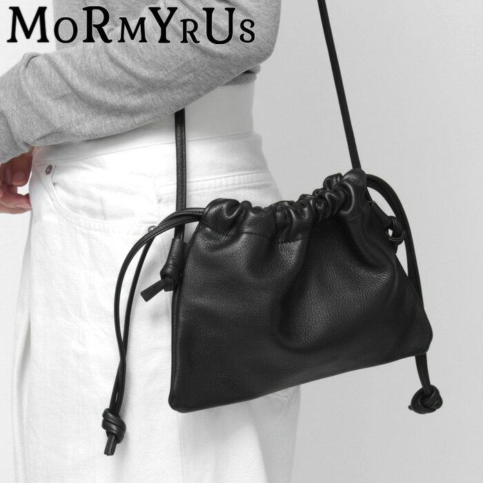 Rakuten - 【予約】mormyrus モルミルス バッグ ショルダーバッグ 巾着 斜めがけ ポシェット レザー 牛革 ブラック 黒 日本製 M-154 ★