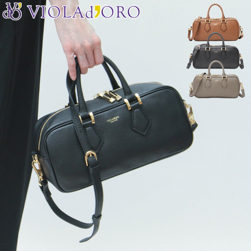 【10％クーポン】ヴィオラドーロ バッグ VIOLAd'ORO トートバッグ ミニボストン 2WAY 斜めがけ 型押し..