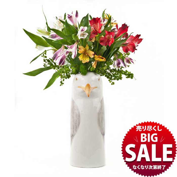 【30％OFF】【スーパーSALE特別割引】カモメ かもめ 花瓶 おしゃれ かわいい おもしろ 一輪挿し 一輪 ドライフラワー ブーケ 動物 ヨーロッパ 北欧 インテリア 雑貨 プレゼント 誕生日 引っ越し祝い 記念日 Quail Ceramics クエイルセラミックスのサムネイル