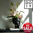 【在庫限り!売り尽くし SALE】花瓶 陶器 頭像 彫刻 アート 黒 ブラック 女性 ローマ ギリシャ 個性的 大きい 一輪挿し ドライフラワー 一輪 ブーケ 北欧 ヨーロッパ 韓国 インテリア 雑貨 派手 花 枝 置物 プレゼント 誕生日