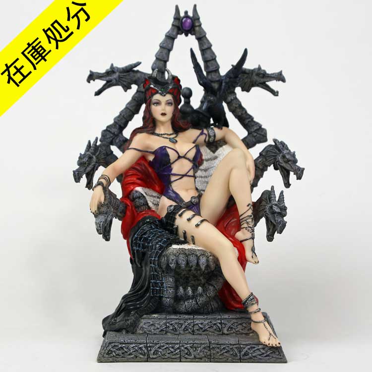 【在庫処分 SALE】「王座に座ってる女性」女性のフィギュア「Throne of Possession」ドラゴンの大座 かっこいい 置物 フィギュア アニメオタク セクシー 海外雑貨 海外インテリア