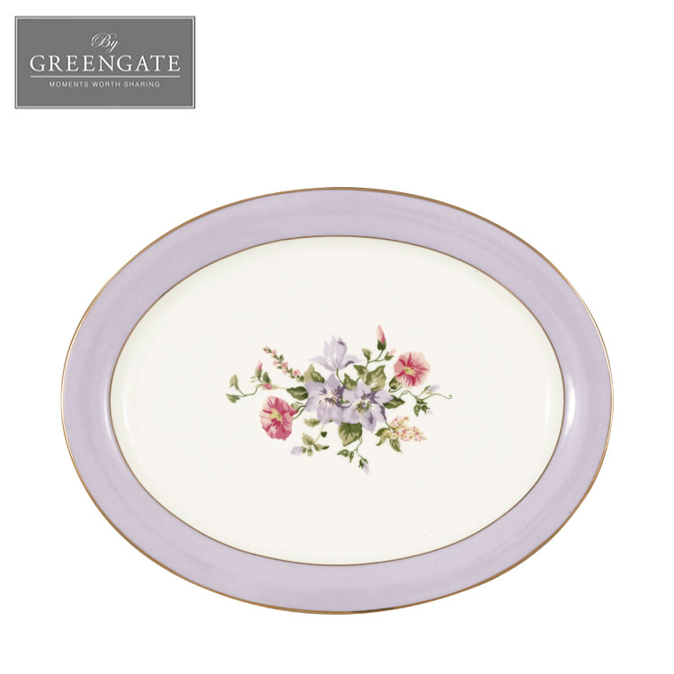 【楽天スーパーSALE特別価格】オーバルプレート 大皿 花柄 北欧 皿 楕円 北欧 かわいい おしゃれ ピンク 紫 北欧風 韓国 雑貨 食器 プレゼント ギフト 誕生日 引っ越し祝い 女性 磁器 陶磁器 海外 海外雑貨 グリーンゲート GreenGate Jacobeのサムネイル
