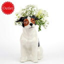 【21日まで サマーSALE】【アウトレット品】ジャックラッセルテリア 花瓶 S JackRussellTerrier Flower Vase イギリス Quail Ceramics 動物 置物 犬 陶器 陶磁器 フラワーベース ブーケ 一輪挿し 一輪 ドライフラワー 丸型 ペット オブジェ インテリア 陶器 犬好き