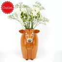 【20%OFF】【21日まで サマーSALE】【アウトレット品】ジャージー 花瓶 Jersey Flower Vase イギリス Quail Ceramics 動物 置物 うし ウシ 牛 乳牛 家畜 陶器 陶磁器 フラワーベース ブーケ 一輪挿し 一輪 ドライフラワー 大きい 大きめ 丸型 オブジェ インテリア 陶器