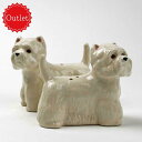【LINE700円オフ】【アウトレット品】【在庫限り】WestieのSalt&Pepper イギリス Quail Ceramics 動物 置物 オブジェ インテリア 陶器 犬好き わんこ ウェスティ イヌ 犬 塩コショウ入れ 塩胡椒入れ 調味料入れ キッチンインテリア