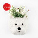 【アウトレット品】犬 花瓶 壁掛け 北欧 かわいい おしゃれ 犬グッズ インテリア 陶器 プレゼント ギフト 誕生日 引っ越し祝い クエイル QuailCeramics