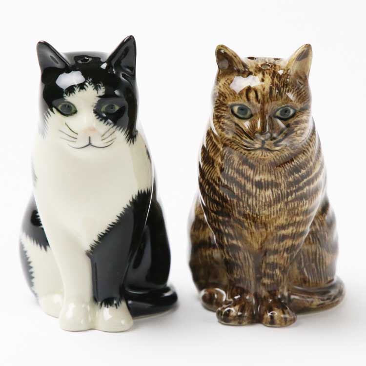 Barney&Clementine S&P ソルト＆ペッパーセット イギリス Quail Ceramics 動物 置物 オブジェ インテリア 北欧 モダン 陶器 ヨーロッパ市場向け製品 ネコ好き にゃんこ