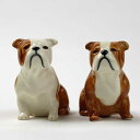 【LINE700円オフ】【在庫限り】English Bulldog Salt&Pepper 塩コショウ入れ イギリス Quail Ceramics 動物 置物 オブジェ インテリア 陶器 犬好き ブルドッグ 犬