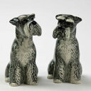 Schnauzerのフィギュア イギリス Quail Ceramics 動物 置物 オブジェ インテリア 陶器 犬好き わんこ シュナウザー 犬 いぬ イヌ Dog クエイルセラミックス アニマル雑貨 ペア セット