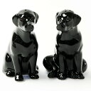 【LINE700円オフ】【在庫限り】Labrador ラブラドールのソルト&ペッパーセット イギリス Quail Ceramics 動物 置物 オブジェ インテリア 陶器 犬好き ブラック 黒ラブ ラブラドールレトリーバー 塩コショウ入れ 塩胡椒入れ 調味料入れ キッチンインテリア