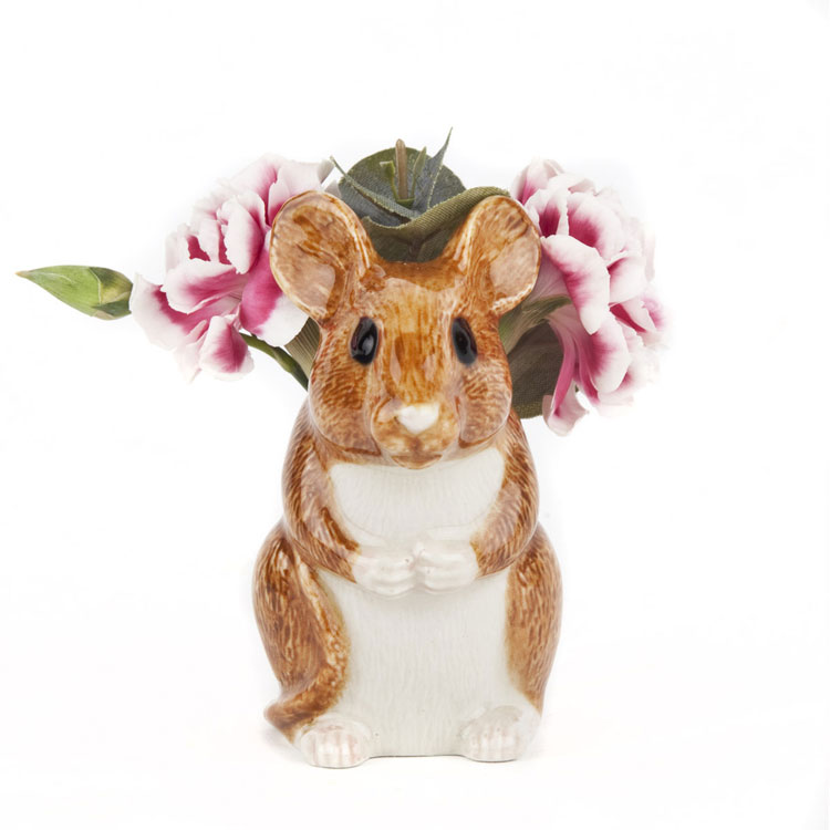 WoodMouseBudVase ねずみの小花入れ Quail Ceramics クエイル 雑貨 グッズ 花瓶 インテリア 一輪挿し ねずみ ネズミ 鼠 おしゃれ おもしろ かわいい アニマル 海外 北欧 陶器 置物 プレゼント ギフト 誕生日 記念日