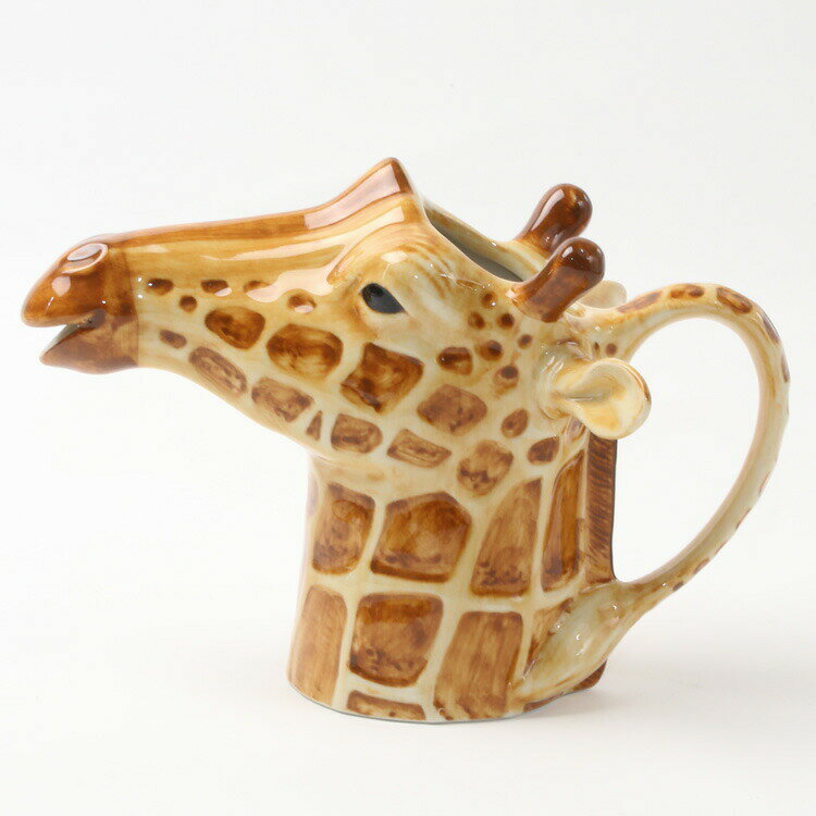 Giraffe Jug ジャグ イギリス Quail Ceramics 動物 置物 オブジェ インテリア 陶器 水差し キリン 動物園 北欧雑貨 動物雑貨 アニマル イエロー サファリ デキャンタ 食卓