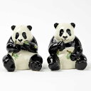 楽天海外雑貨のドゥナパール【最大20％OFF★母の日セール】PandaのS&P ソルト＆ドペッパー イギリス パンダ Quail Ceramics 動物 置物 オブジェ インテリア 陶器 モノトーン ぱんだ 動物園 塩コショウ入れ