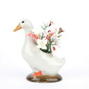 【LINE700円オフ】PekinDuckBudVase アヒル 小花入れ 雑貨 グッズ 花瓶 インテリア 一輪挿し 北京ダック あひる おしゃれ おもしろ かわいい 海外 北欧 陶器 置物 プレゼント 誕生日 記念日 Quail Ceramics クエイルセラミックス